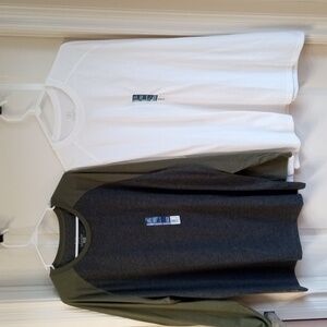 NWT George Men's Olive and Gray Raglan And White Shirts Bundle